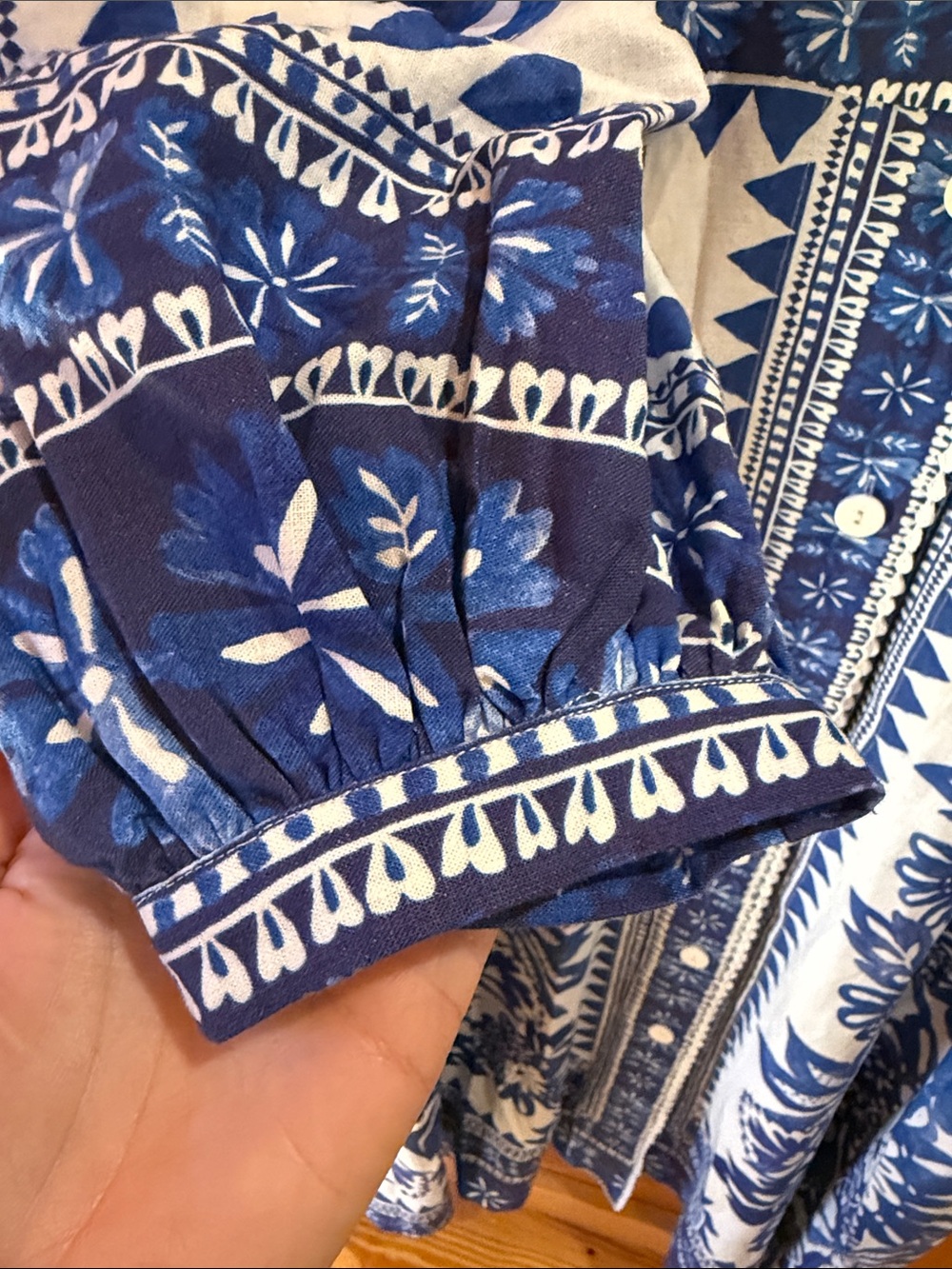 NWT! 💙 FARM Rio Flora Tapestry Linen-Blend Maxi Dress, Size L! - Picture 7 of 10